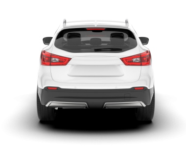 Beyaz sırtlı araba. 3d oluşturma