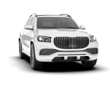 Beyaz arka planda lüks bir araba. 3d oluşturma