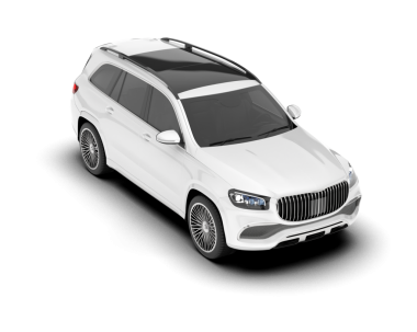 Modern gümüş sedan beyaz arka planda izole edilmiş. 3d illüstrasyon.