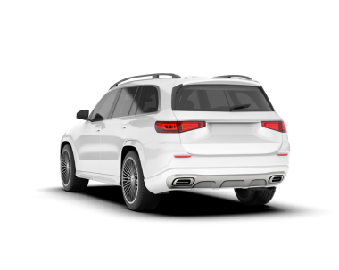 Beyaz arka planda izole edilmiş bir araba. 3d oluşturma