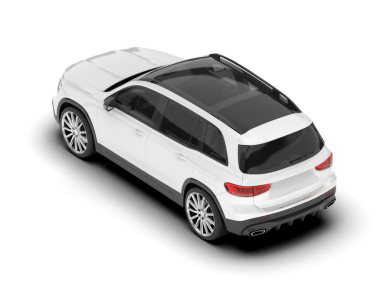 Beyaz arka planda izole edilmiş modern lüks araba 3 boyutlu çizim - illüstrasyon