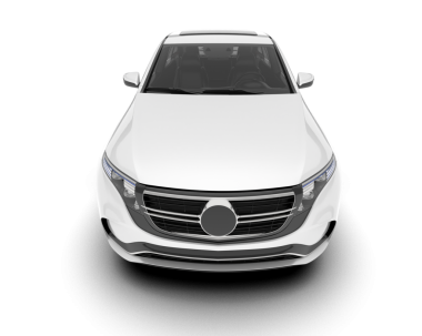 Modern araba. Beyaz arka planda izole edilmiş. 3 boyutlu model.