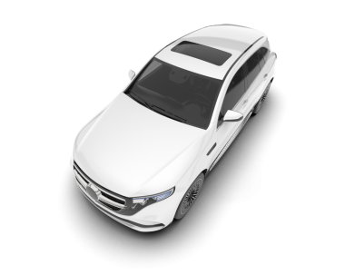 Beyaz yüzeyde modern şehir arabası. kırpma yolu ile izole edilmiş