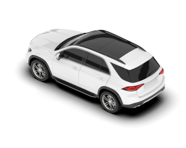 Modern araba izole edilmiş. Ön görünümün gerçekçi illüstrasyonu.