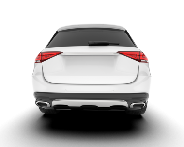 Gerçekçi bir SUV arabası. Arkadan bak. 3 boyutlu görüntüleme. 3d illüstrasyon