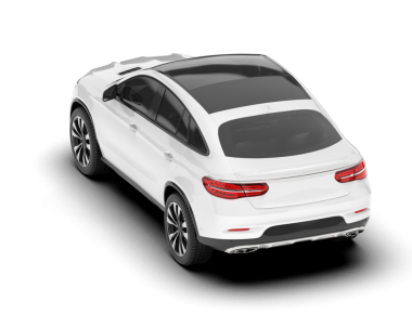 Beyaz arka planda lüks bir araba. 3D illüstrasyon, yüksek kalite.