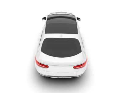 Şeffaf arka planda izole edilmiş gerçekçi bir araba. yan görünüm.