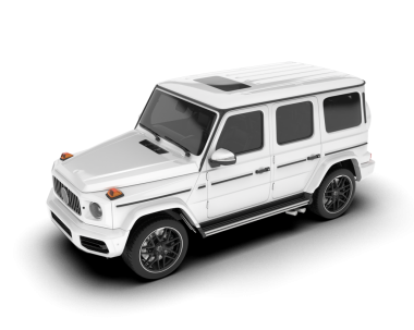 Beyaz arka planda beyaz lüks bir araba. yüksek - kalite resimleme