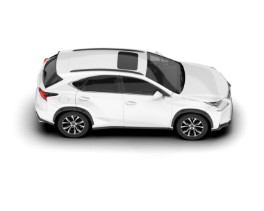 Yan manzaralı beyaz lüks modern araba.