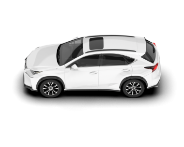 Beyaz arka planda beyaz modern SUV arabası