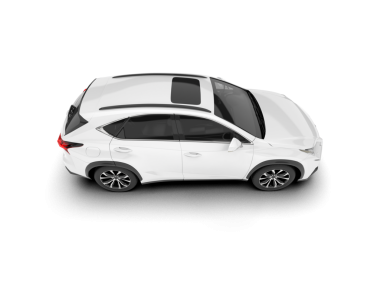 Araba beyaz arka planda izole edilmiş. 3d illüstrasyon