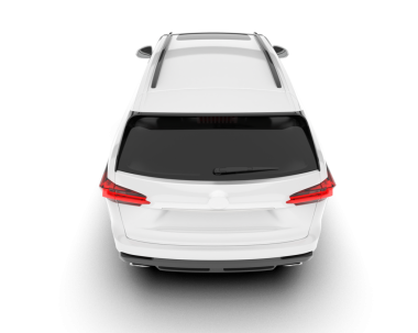 Beyaz SUV arabası. 3 Boyutlu Hazırlama.