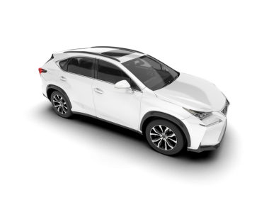 modern araba beyaz arkaplanda izole edildi.