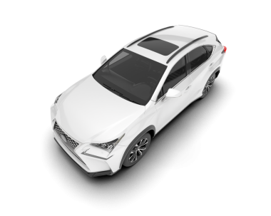 Gri arka planda modern beyaz araba