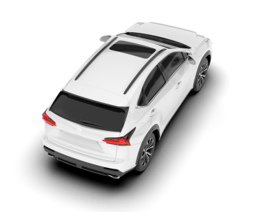 Beyaz araba izole edilmiş. 3D görüntüleme - illüstrasyon