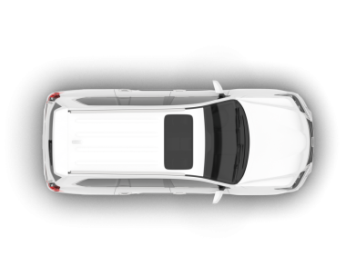 Üstteki araba siyah arkaplanda izole edilmiş. 3d illüstrasyon.