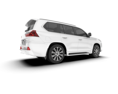 beyaz arka planda izole edilmiş modern beyaz lüks araba 3 boyutlu görüntüleme