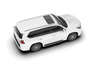 Beyaz SUV arabası. ön görünüm