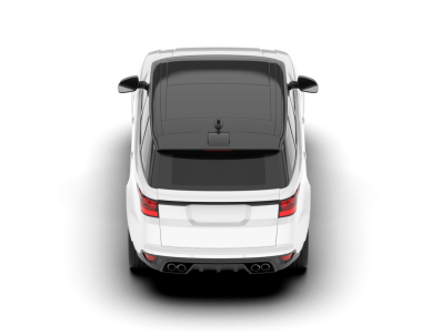 beyaz arkaplanda araba kenarı görünümü