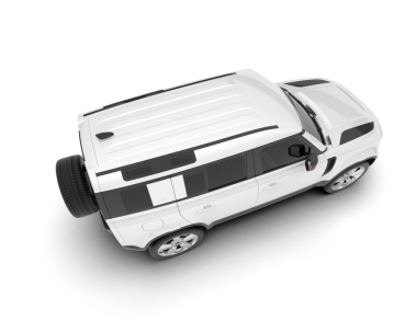 Aracın 3 boyutlu görüntüsü beyaz arkaplanda izole edildi