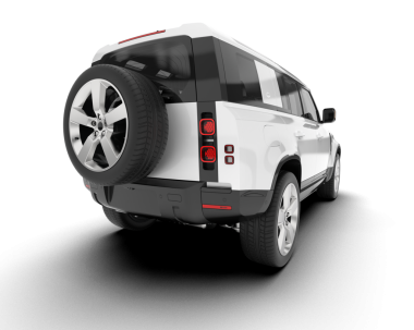 Modern araba beyaz arka planda izole edildi. 3 d illüstrasyon - illüstrasyon