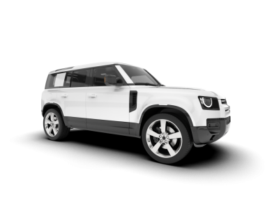 Beyaz arka planda bir araba. 3D görüntüleme - 3D görüntüleme.