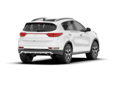 Beyaz SUV beyaz üzerine izole