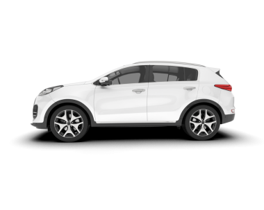 Beyaz arkaplan vektör illüstrasyonlu gerçekçi modern beyaz araba