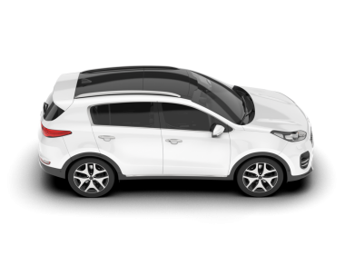 modern SUV aracı beyaz arkaplanda izole edildi