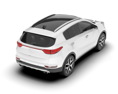 Modern SUV arabası beyaz arka planda izole edilmiş. 3d oluşturma