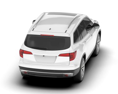 Gerçekçi beyaz araba. Yan görünüş. 3d oluşturma.