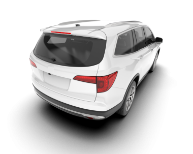 Modern beyaz SUV beyaz arka planda izole edildi. 3d oluşturma