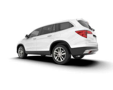 Beyaz arka planda bir cip. 3d oluşturma