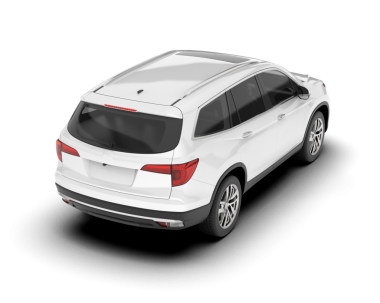 Gri arka planda beyaz modern sedan