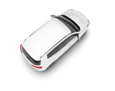 Beyaz arka planda izole edilmiş beyaz modern araba