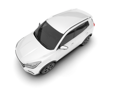 Beyaz arka planda modern bir araba. 3d oluşturma.