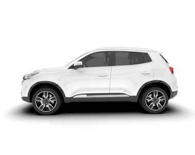 beyaz modern SUV arabası.