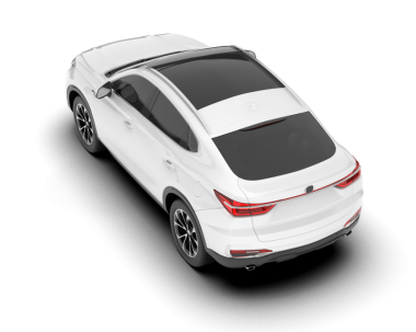 beyaz modern araba beyaz arka planda izole.