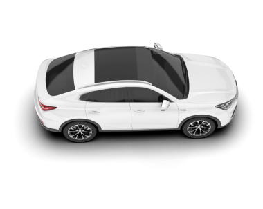 Araba beyaz arka planda izole edilmiş. 3d oluşturma