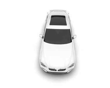 Kırpma yolu beyaz arka planda izole edilmiş beyaz modern araba. 3d oluşturma