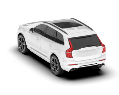 Beyaz, modern, beyaz bir araba. 3d oluşturma