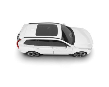 Beyaz arka planda izole edilmiş beyaz modern araba - 3 boyutlu illüstrasyon