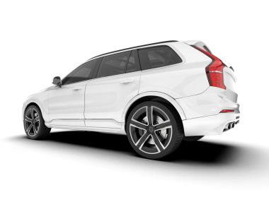 Modern beyaz şehir arabası izole edilmiş. 3d oluşturma