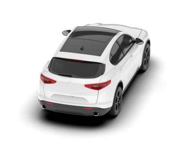 Yan görüşlü gerçekçi bir araba. 3d illüstrasyon