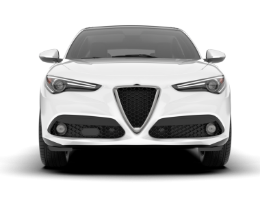 Beyaz arkaplanı olan gerçekçi bir araba