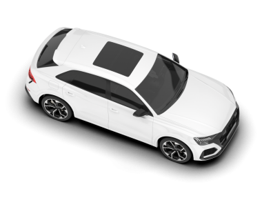 Beyaz lüks araba. Sedan araba. 3d illüstrasyon.