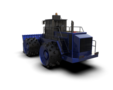 Siyah arkaplanda modern traktör