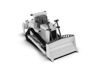 Siyah bir robotun 3 boyutlu görüntüsü.