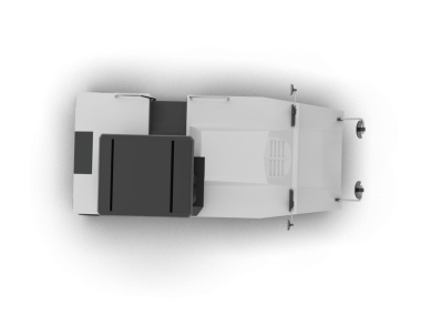 Siyah arkaplanda izole edilmiş siyah yansıtıcı bir teknenin 3 boyutlu görüntüsü