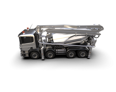 Koyu arkaplanda yansıtıcı bir kamyonun 3 boyutlu yansıması